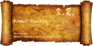 Kempf Rozita névjegykártya